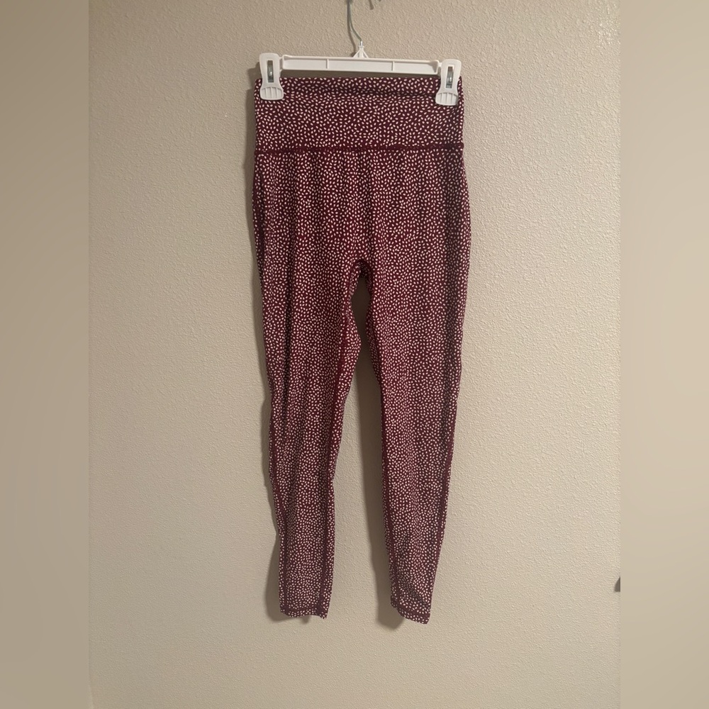 Buffbunny Collection maroon polka dot leggings size medium